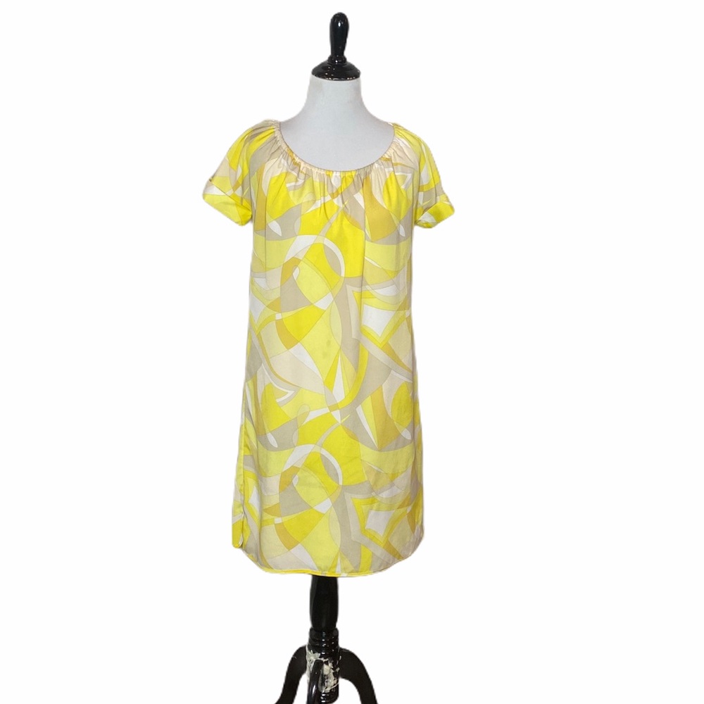 Michael Michael Kors Yellow Geo Pattern Dress Size X-Small